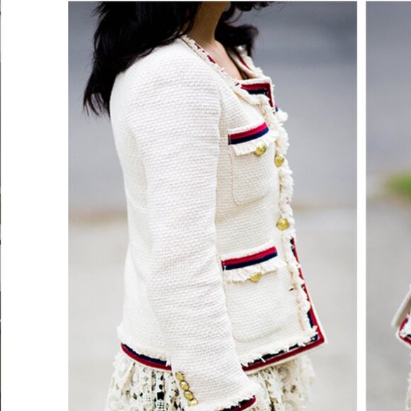 J. Crew Jackets & Blazers - J. Crew Fringy Tweed Jacket Size 0 distressed